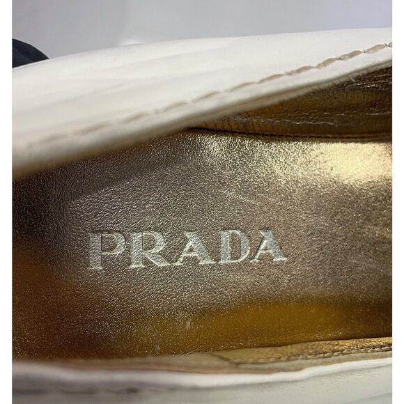 PRADA Cream Leather Platform Peep Toe Espadrilles Woven Flats Sz EU 40/US 9.5-10 - Picture 7 of 12